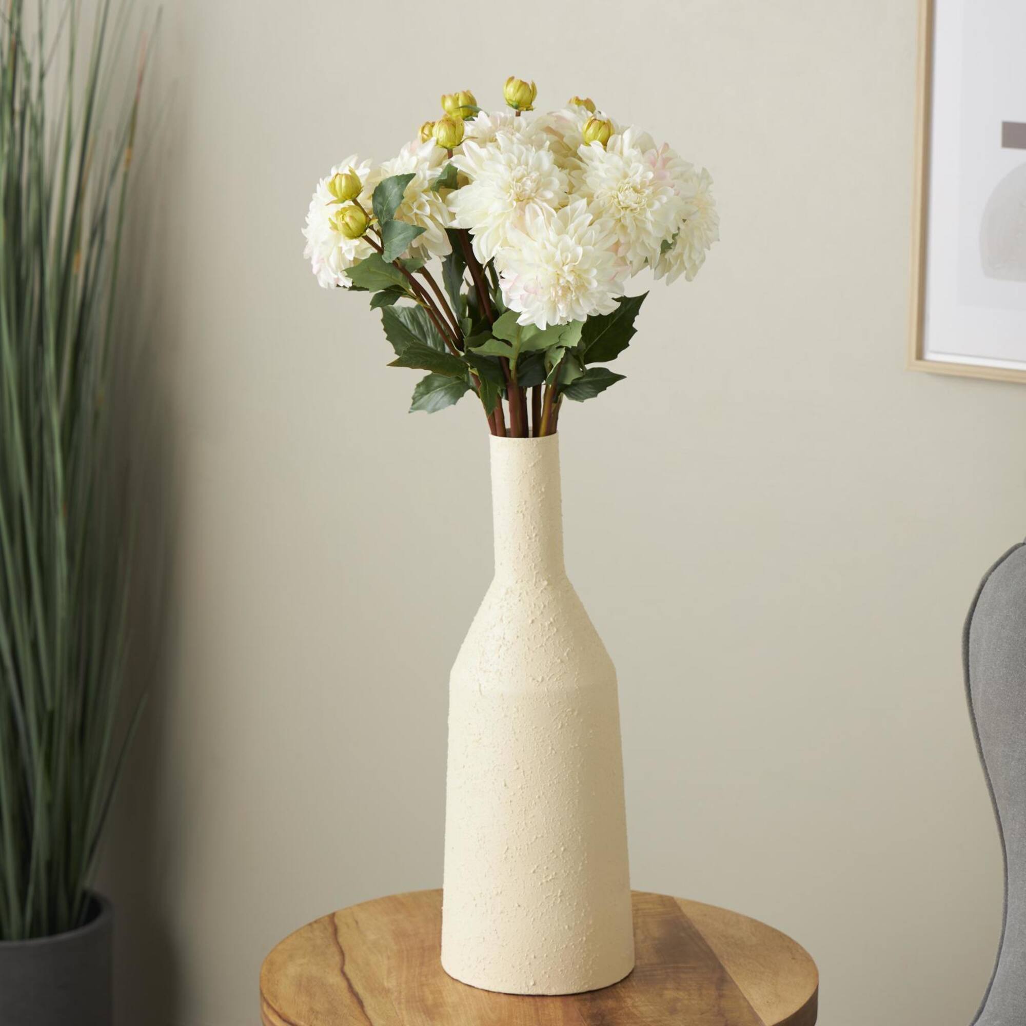 30" White Dahlia Artificial Flower Stem, 8ct.
